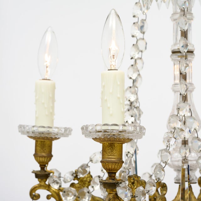French Antique Chandelier by Baccarat, Crystal and Bronze For Sale In Austin - Image 6 of 9