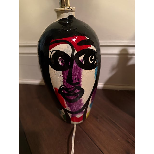 Peter Keil Pair of Abstract Painted Table Lamps 1970s For Sale In Atlanta - Image 6 of 8