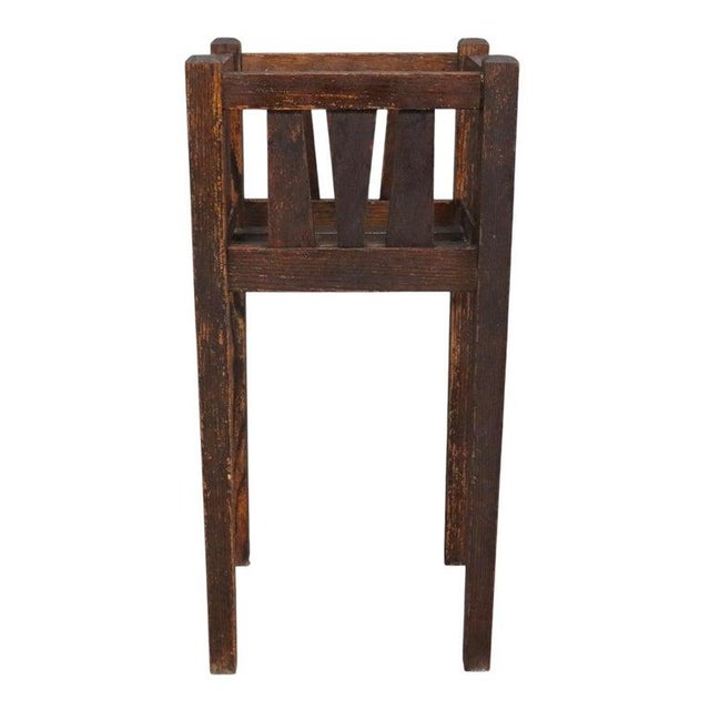 Wood Arts & Crafts Mission Oak Slat Side Plant Stand C1920 For Sale - Image 7 of 9
