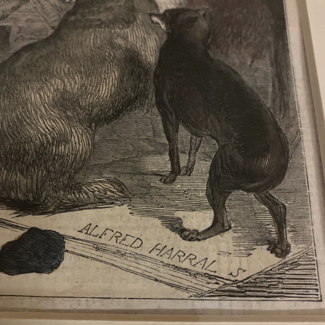 Illustration 19th Century Dog Engraving by Alfred Harral After Landseer Framed For Sale - Image 3 of 8
