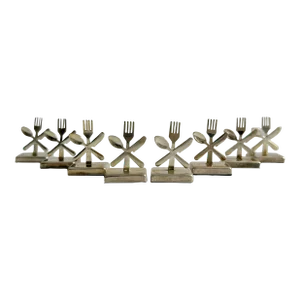 Vintage Silver Plated Placecard Holders - Set of 8