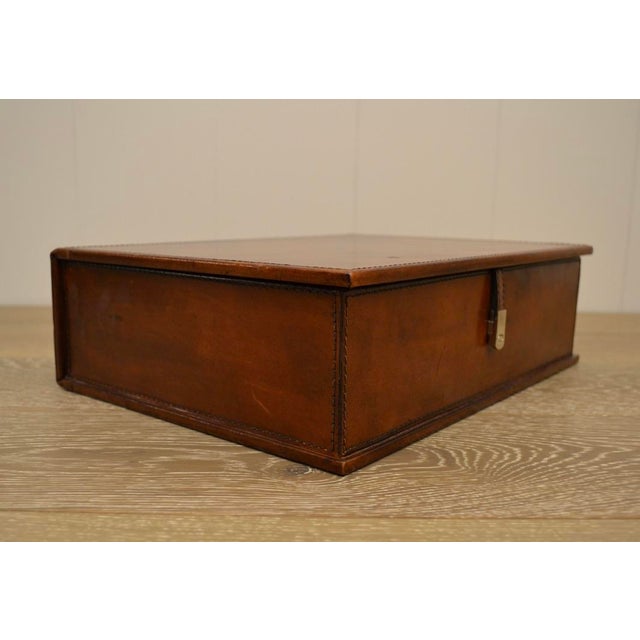 Leather Tabletop Display Box as Book W/Clasp For Sale - Image 4 of 4