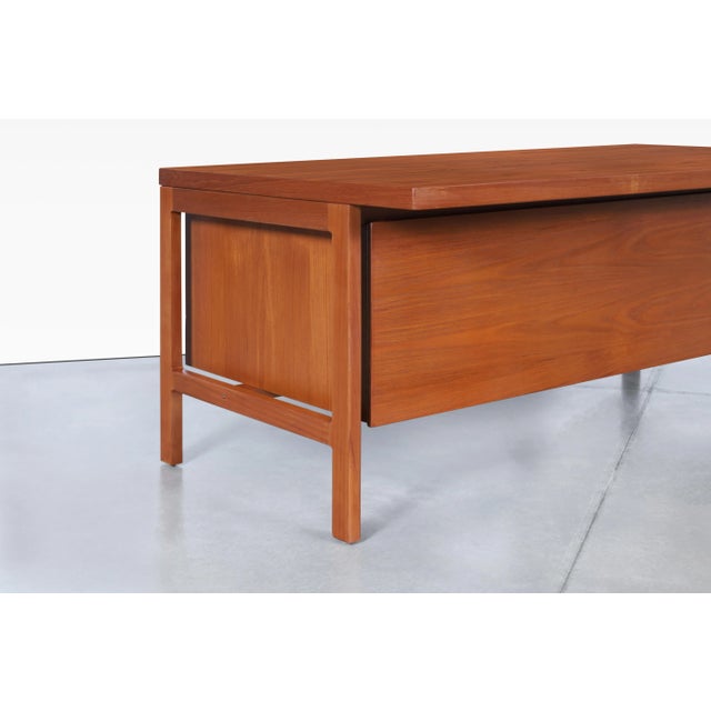 Mid-Century Modern Executive Teak Desk by Arne Vodder for h.p. Hansen, 1960s For Sale - Image 9 of 12