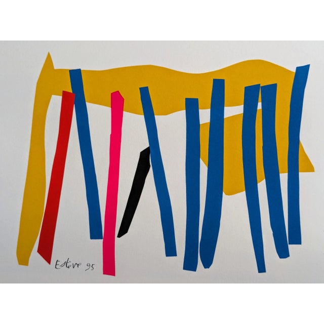 Maurice Esteve, Composition after Collage, Original Serigraph, 1995 For Sale - Image 3 of 3