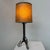 Amsterdam School Table Lamp in Wrought Iron with Parchment Shade 1930s A sculptural table lamp in hand forged wrought...