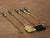 Mid-Century French Brass and Green Marble Five-Piece Fireplace Tool Set For Sale - Image 4 of 9
