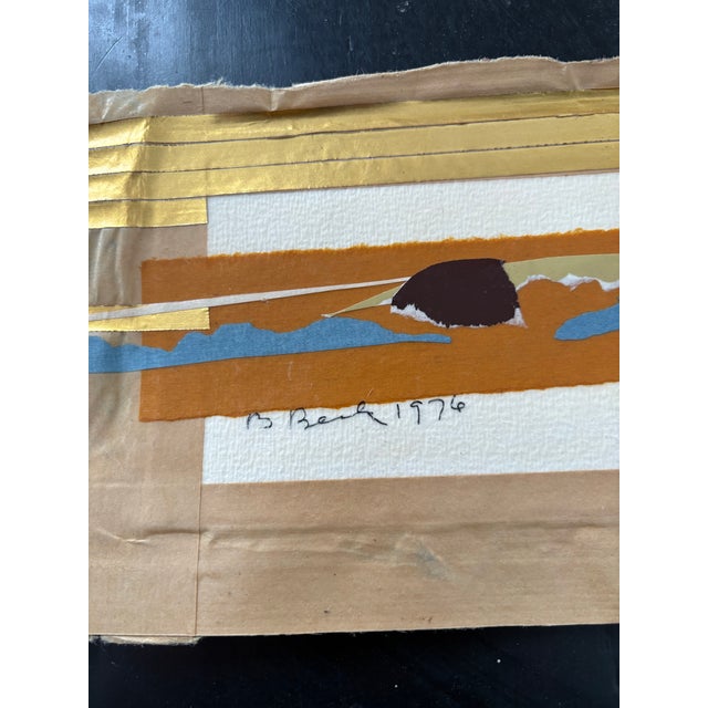 Barbara Beck 1976 Abstract Paper Collage - Signed/Dated For Sale - Image 4 of 4