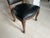 20th Century Louis XV Style Black Leather-Upholstered Walnut Side Chair with Brass Tacking For Sale - Image 4 of 8