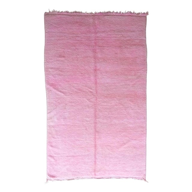 Solid Pink Moroccan Rug - 8.3 X 5 Ft For Sale