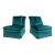 Vintage Deep Teal Velvet Tufted Back Slipper Chairs, a Pair For Sale
