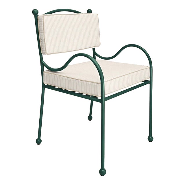 Panarea Armchair in Cream and Taupe Striped Upholstery by Ceraudo, 2010s For Sale