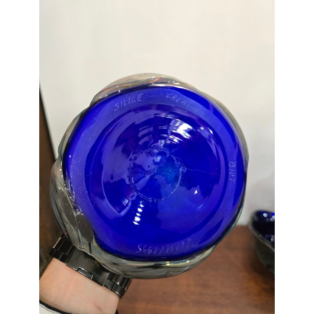 Cobalt Blue Blown Glass Vase from Silice Création Biot, 1995 For Sale - Image 15 of 18
