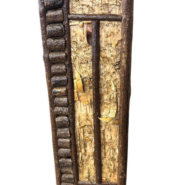 Vintage Handcrafted Cabin Style Log Mirror For Sale - Image 4 of 6