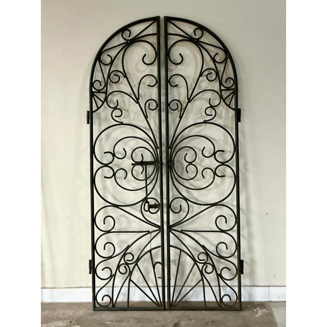 Vintage Boho Wrought Iron Gates - Set of 2 For Sale - Image 4 of 10