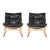 Pair of Vintage Siesta Low Back Lounge Chairs by Ingmar Relling in Black Leather For Sale