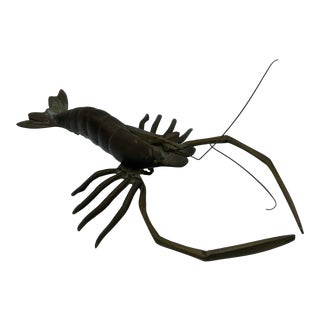 Late 20th Century Bronze Lobster Sculpture For Sale