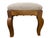 A distinctive French Provincial–Louis XV-style upholstered bench featuring a solid wood frame, shaped apron, sculptural...