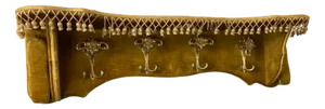 Vintage Regency Velvet and Brass Coat Rack, 1960s