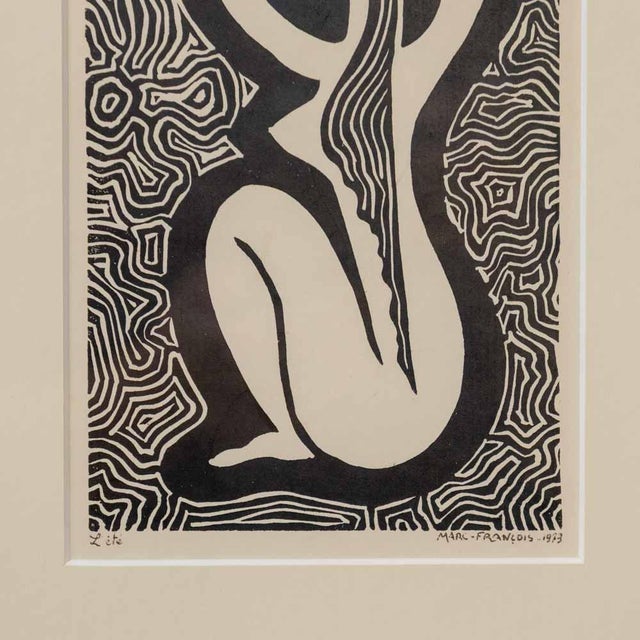 1970s 1970s French Modernist Linocut Print For Sale - Image 5 of 9