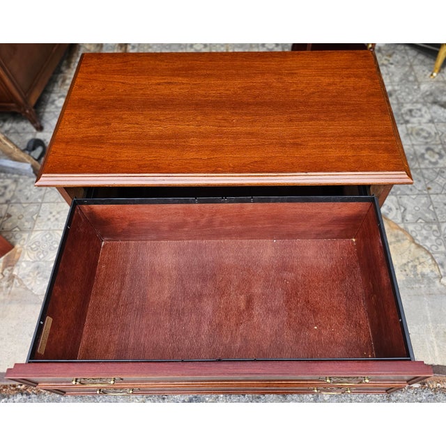 Wood Jasper Mahogany Chippendale Executive Lateral Filing Cabinet For Sale - Image 7 of 10