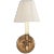 Traditional Visual Comfort Signature French Single Sconce in Hand-Rubbed Antique Brass with Linen Shade For Sale - Image 3 of 3