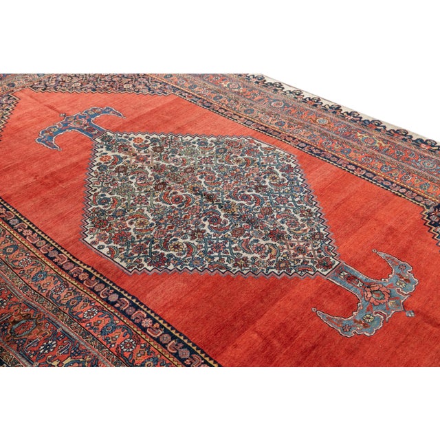 Late 19th Century Antique Bidjar Wool Rug For Sale - Image 10 of 11