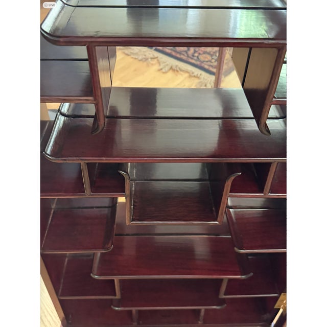 Wood Mid 20th Century Chinese Rosewood Curio Display Cabinet For Sale - Image 7 of 16