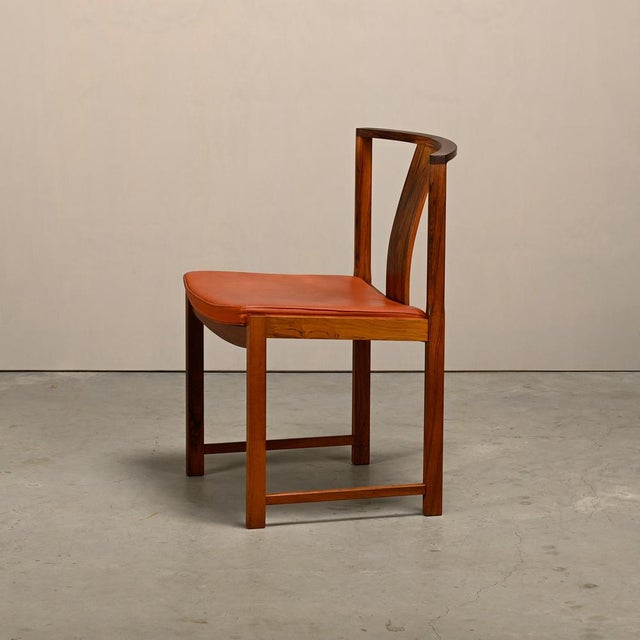 Brown Scandinavian Modern Dining Chairs by Steen Eiler Rasmussen for Søborg Møbelfabrik, 1960s, Set of 4 For Sale - Image 8 of 18