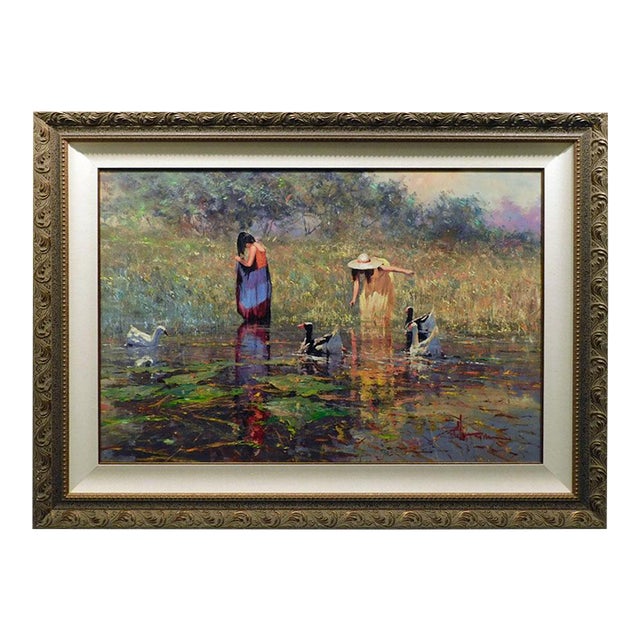 Robert Hagan"Anything for Me" Giclee on Canvas H.Signed For Sale