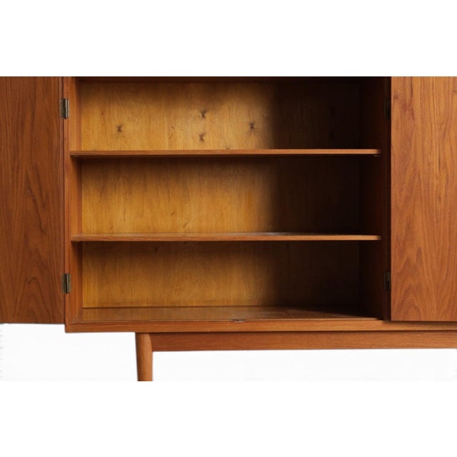 Mid 20th Century 1960s Danish High Sideboard in Teak With Mirror Backed Bar For Sale - Image 5 of 7