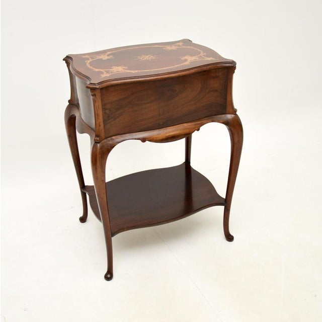 Antique Inlaid Walnut Side Table by Waring and Gillow, 1890 For Sale - Image 6 of 12