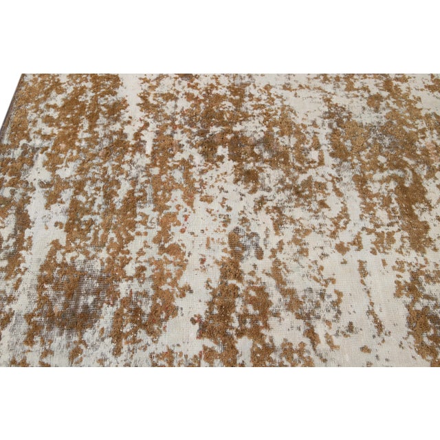 Textile Goldenrod Vintage Distressed Handmade Wool Rug 8'2" X 11'2". For Sale - Image 7 of 8