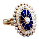 Gold Ring with Diamonds in Brilliant Cut For Sale