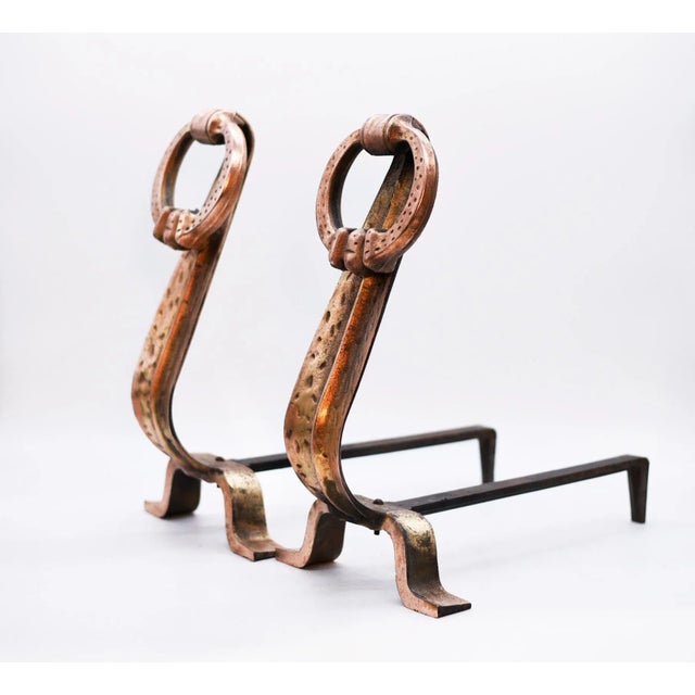 Victorian Vintage Japanese Heavy Bronze Fireplace Andirons - a Pair For Sale - Image 3 of 13