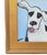 Charming folk-art doggie dog puppy portrait study, oil on artist canvas panel. Signed by the artist "Diaz" in the lower...