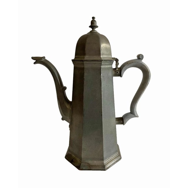 Antique Pewter Tea Pot For Sale In Providence - Image 6 of 7