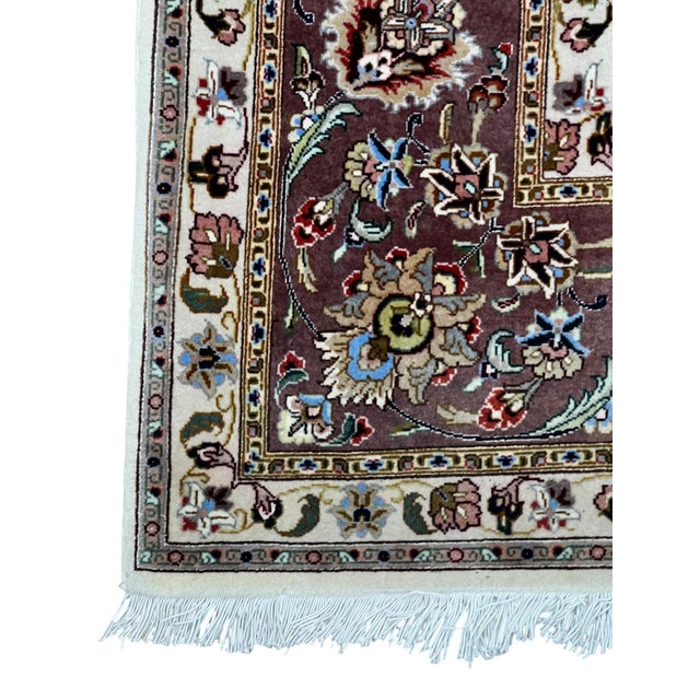 1980s Fine Persian Tabriz Wool & Silk Rug 6’7” X 10’2” For Sale - Image 5 of 6