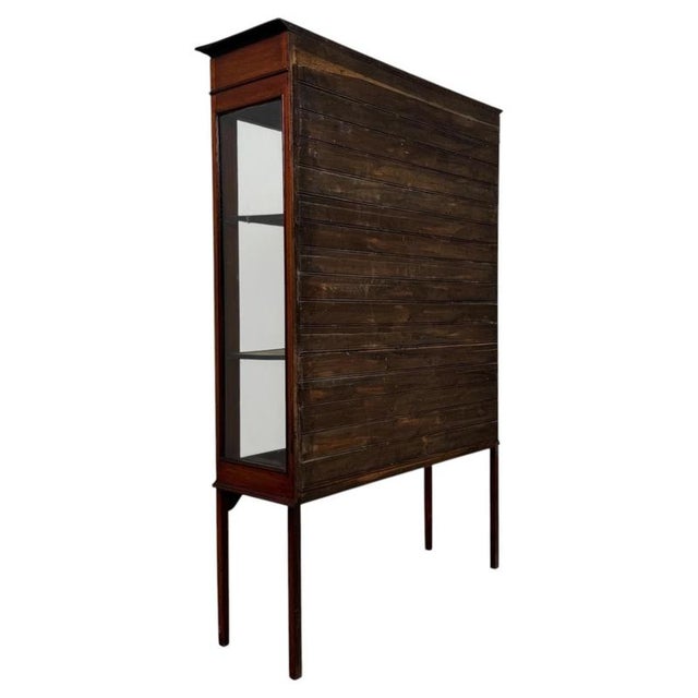 Early 20th Century Antique English Inlaid Mahogany Display Cabinet For Sale - Image 10 of 12