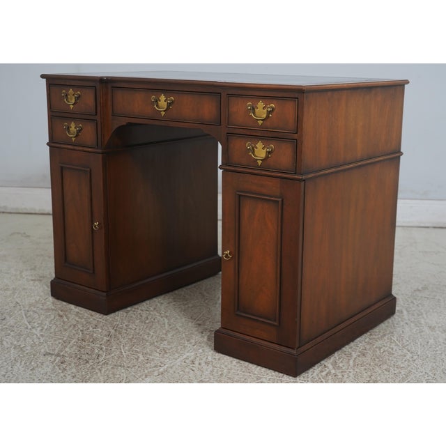 Age: Approx: 50 Years Old Details: Quality Black Tooled Leather Top Dovetailed Drawer Construction High Quality...
