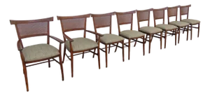 Paul McCobb for Planner Group Mid Century Caned Dining Chairs Set of Eight 6323