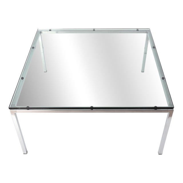 Square Side Table with Glass Top, Germany, 1968 For Sale