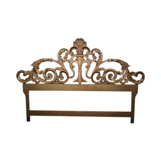 Vintage Rococo Style Gilt Metal King Size Headboard For Sale