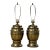 Pair of Brass Plated Ginger Jar Lamps For Sale