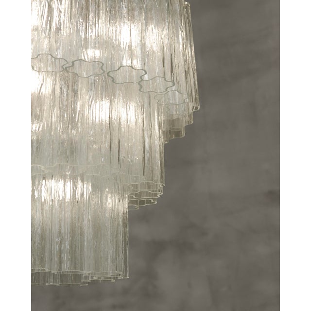 Murano Glass Chandelier with Transparent Glass Elements, Italy, 1980s For Sale - Image 8 of 10