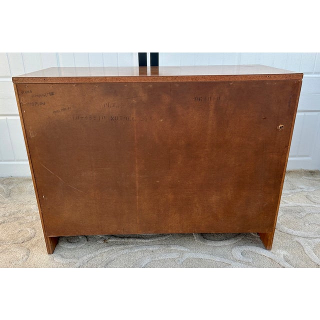 Vtg. Ethan Allen American Style Three Drawer Maple Chest in Nutmeg W/Mica Top For Sale - Image 12 of 13