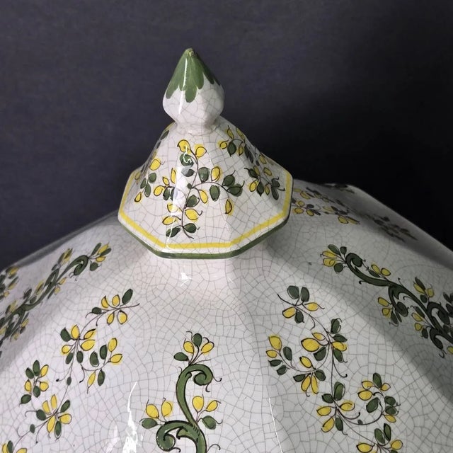 Vintage 18" Italian Majolica Pagoda Birdcage With Birds – Crackle Glaze Florals For Sale - Image 14 of 14