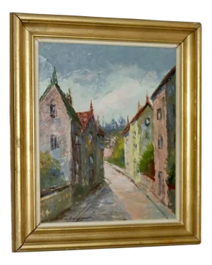 Carl Stenshammar, Pink City, 1960s, Oil on Canvas, Framed