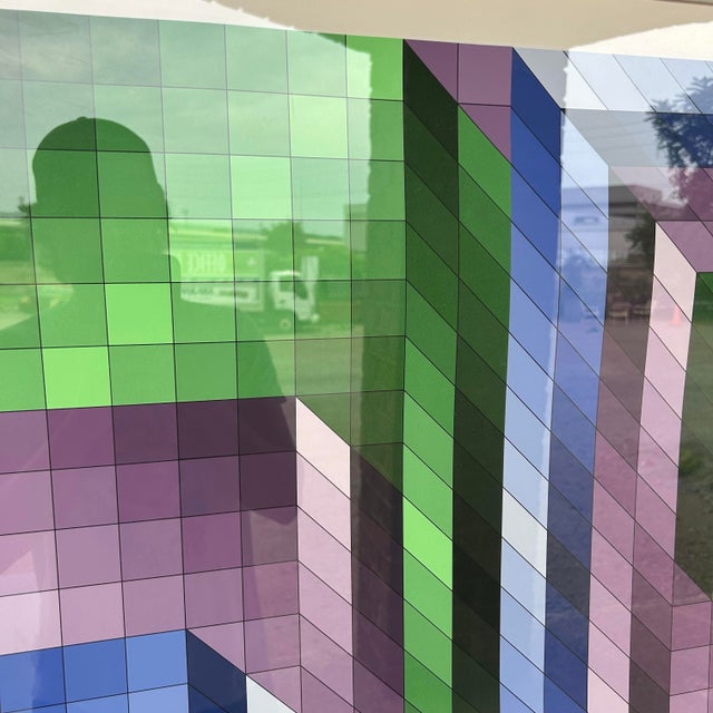 Purple Victor Vasarely Diptych Serigraph Xonau II For Sale - Image 8 of 12