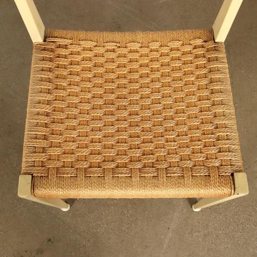 Chair in Lacquered Wood with Woven Rope Seat For Sale - Image 5 of 8