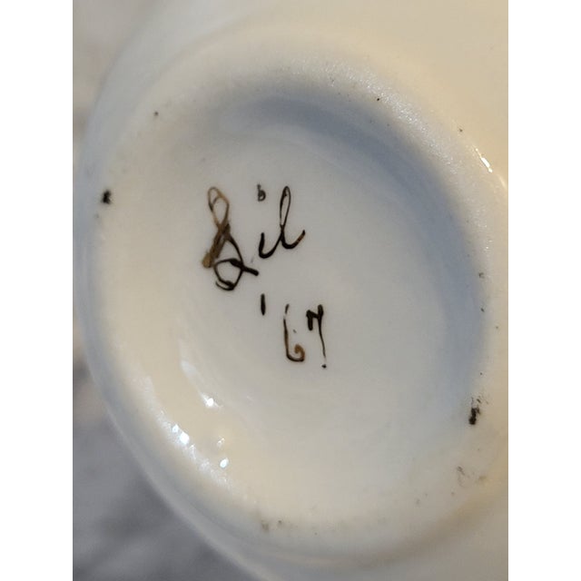 Antique White Antique Hand-Painted Demitasse Porcelain Creamer For Sale - Image 8 of 12